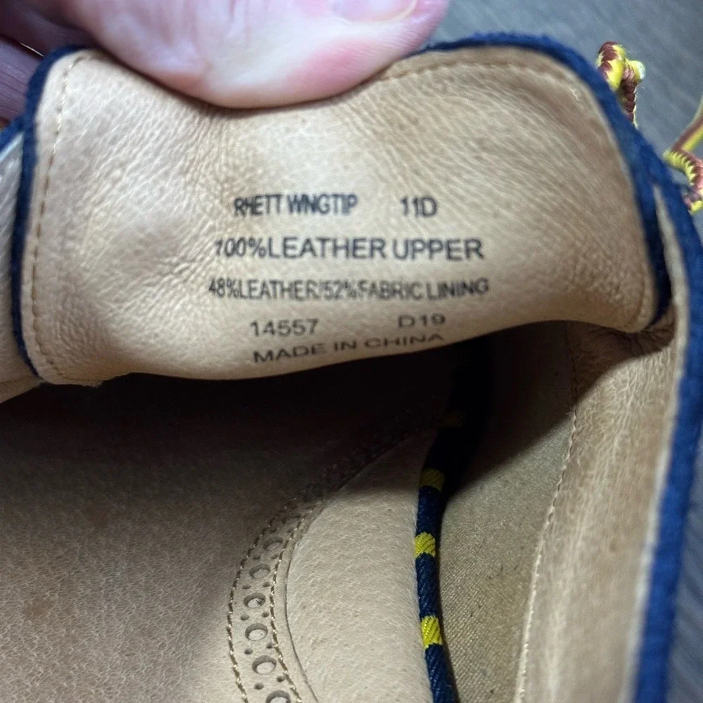 Polo Ralph Lauren Rhett Wingtip Oxfords Blue Suede Sz 11D Preppy Old Money